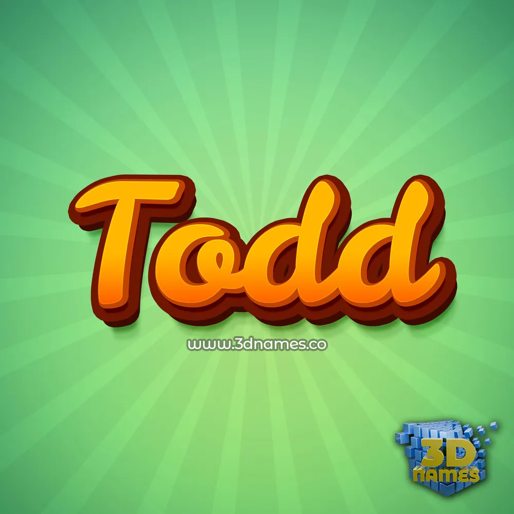 todd in Green Rays style - 3D name wallpaper
