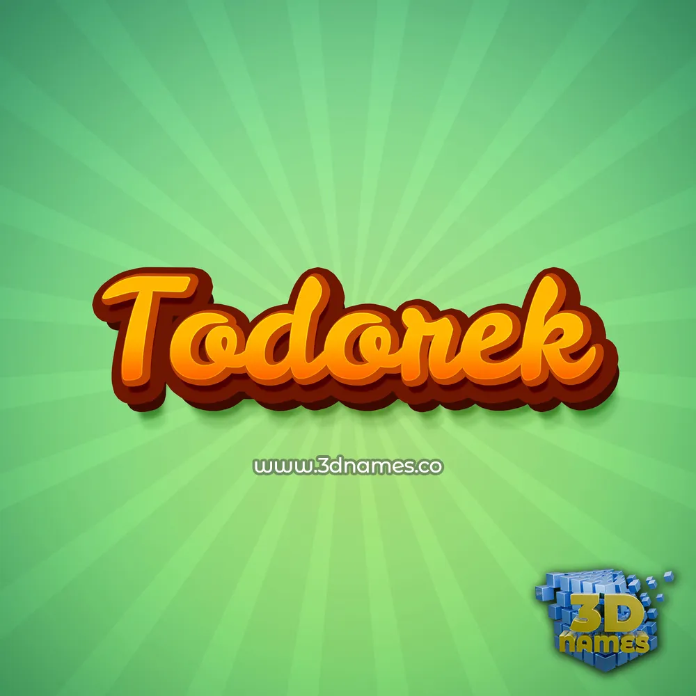 todorek in Green Rays style - 3D name wallpaper