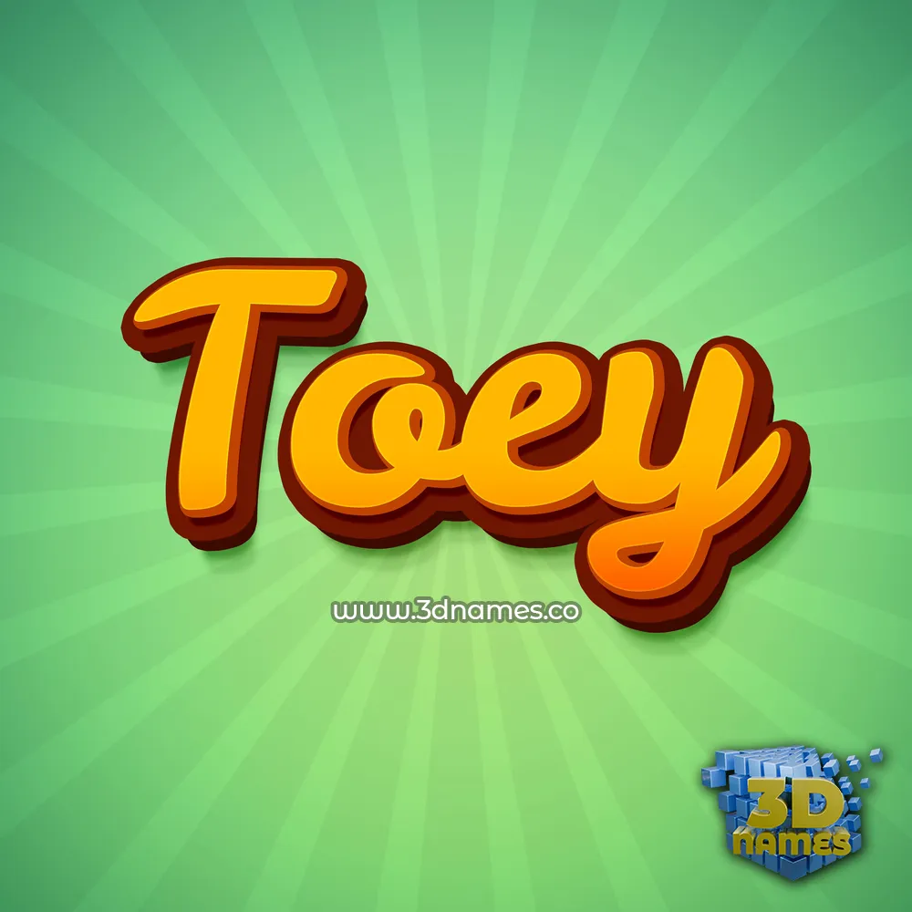 toey in Green Rays style - 3D name wallpaper