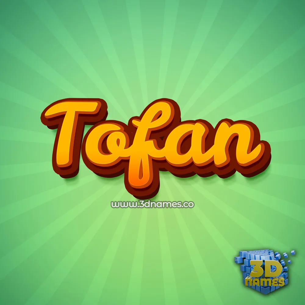 tofan in Green Rays style - 3D name wallpaper