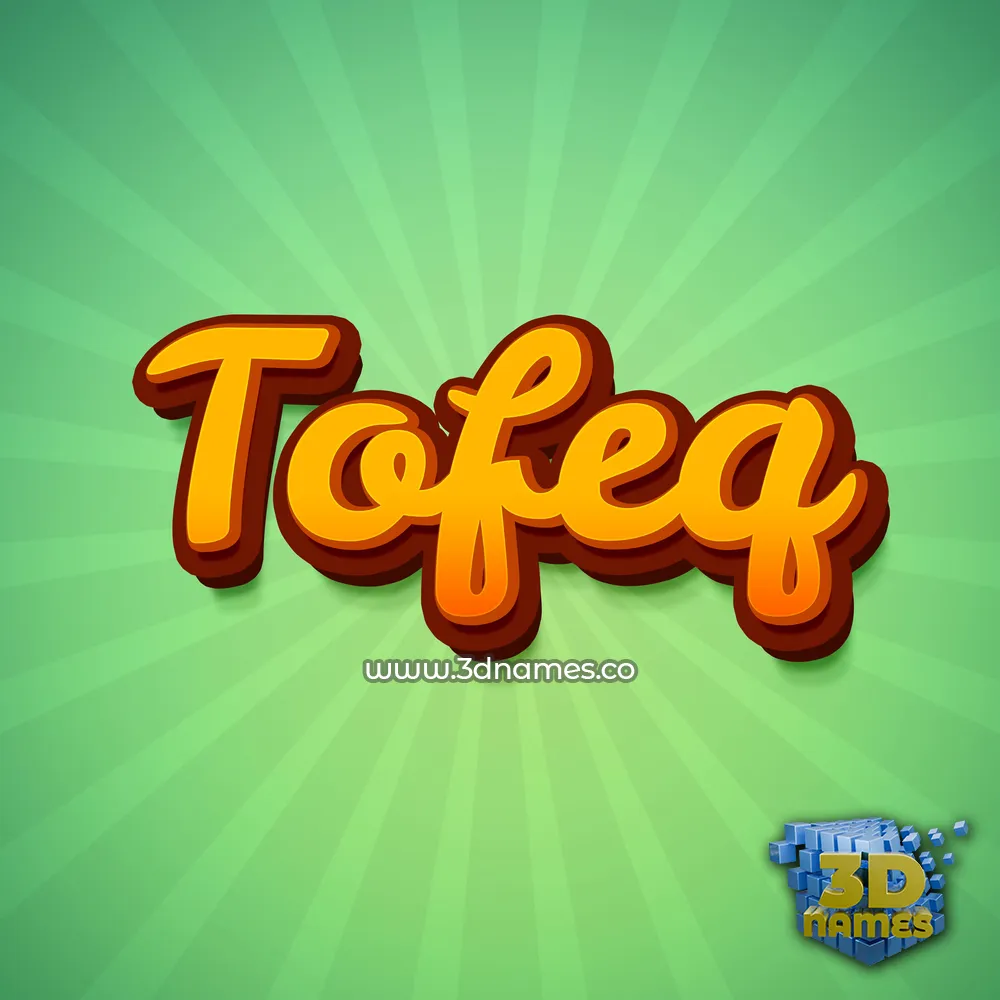 tofeq in Green Rays style - 3D name wallpaper