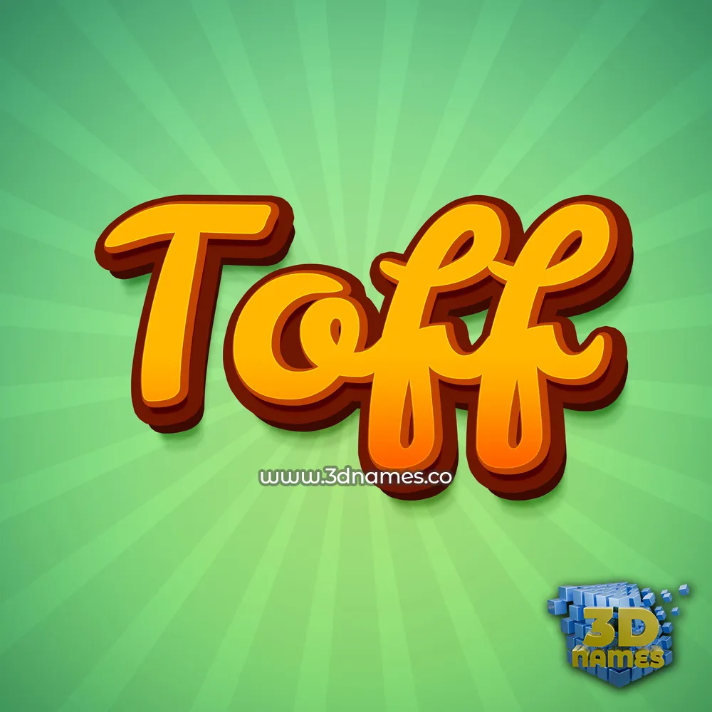 toff in Green Rays style - 3D name wallpaper
