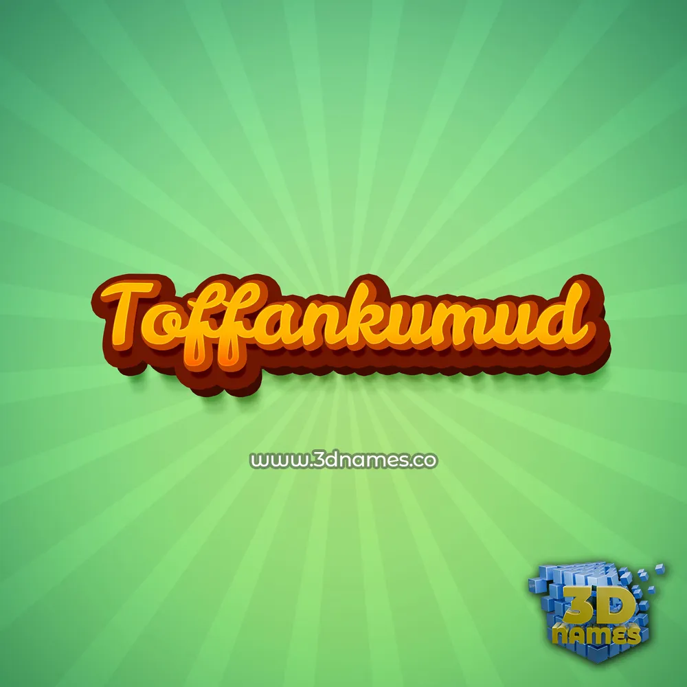 toffankumud in Green Rays style - 3D name wallpaper