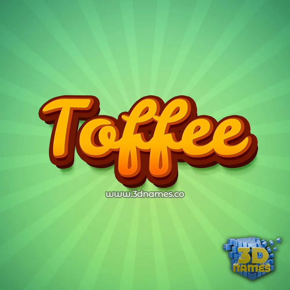 toffee in Green Rays style - 3D name wallpaper