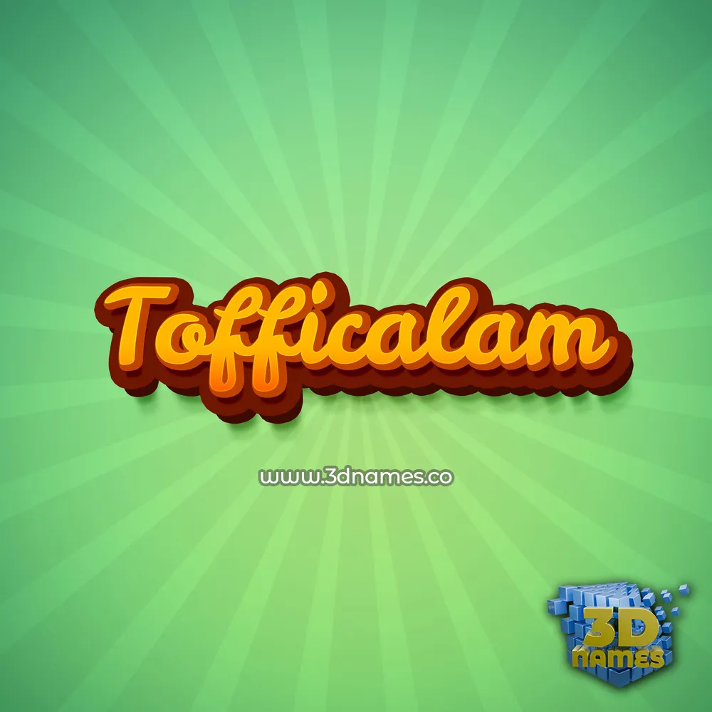 tofficalam in Green Rays style - 3D name wallpaper