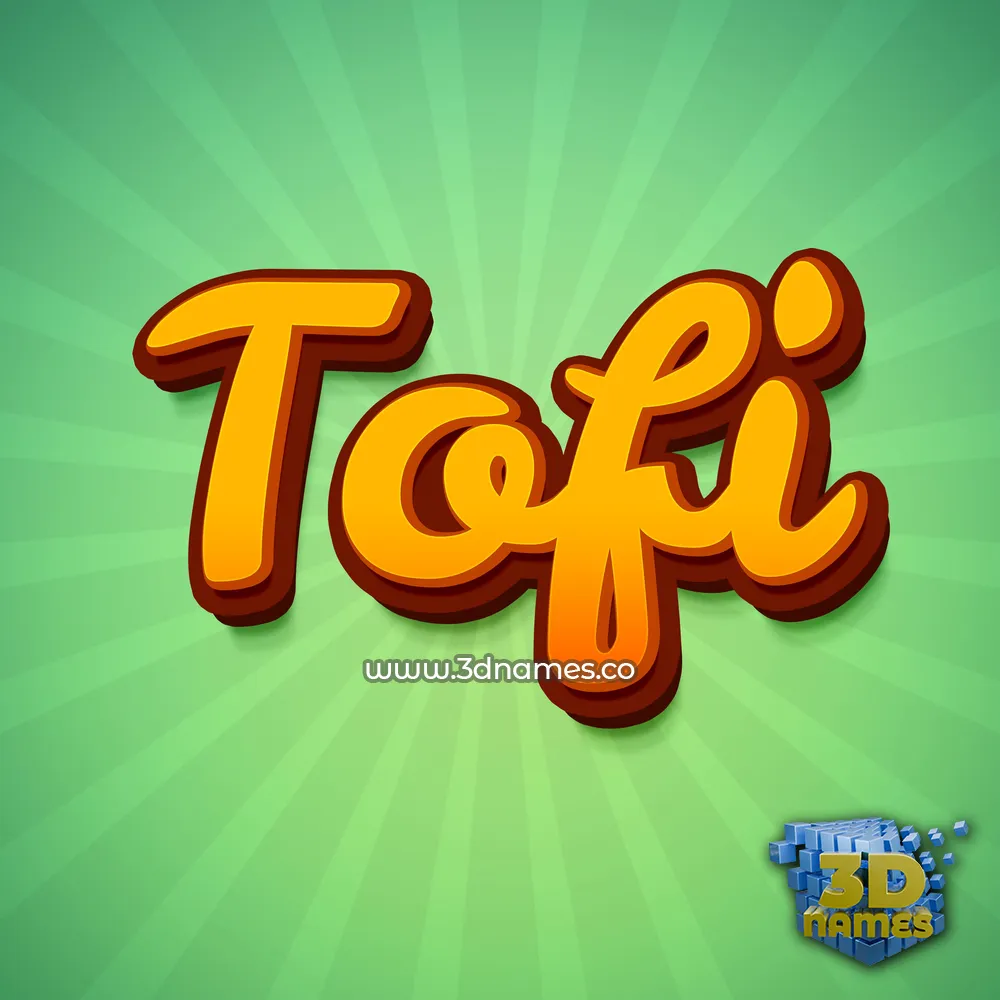 tofi in Green Rays style - 3D name wallpaper