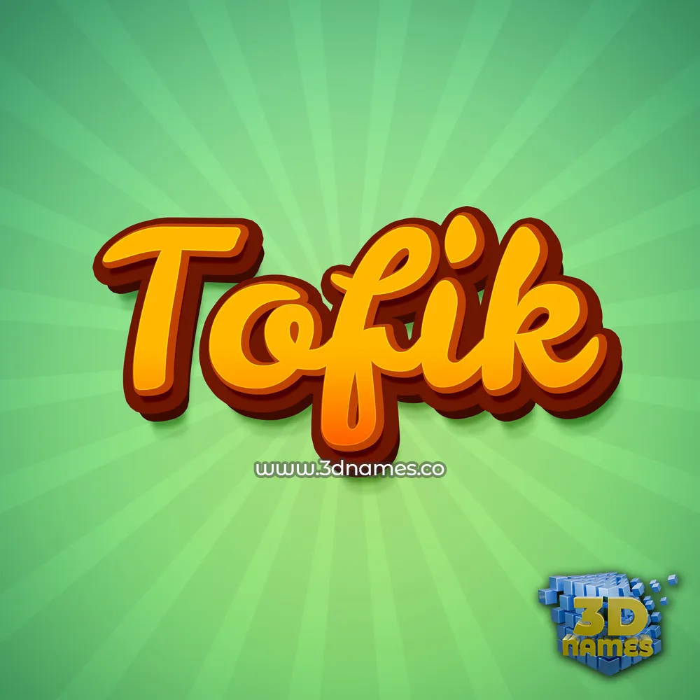 tofik in Green Rays style - 3D name wallpaper