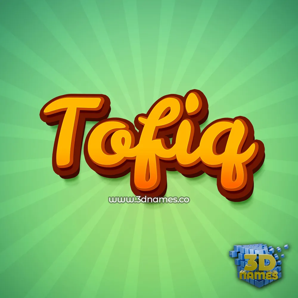 tofiq in Green Rays style - 3D name wallpaper
