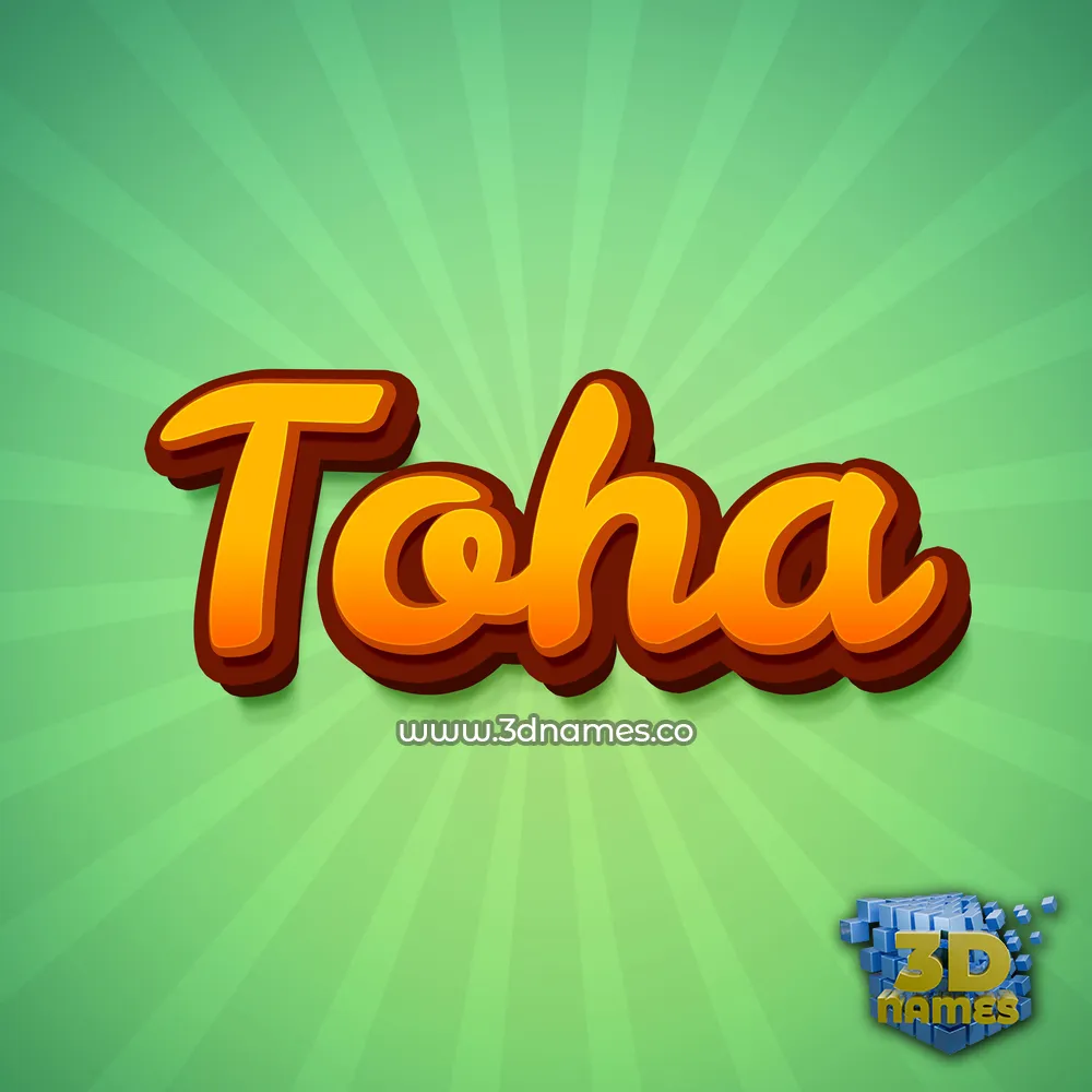 toha in Green Rays style - 3D name wallpaper