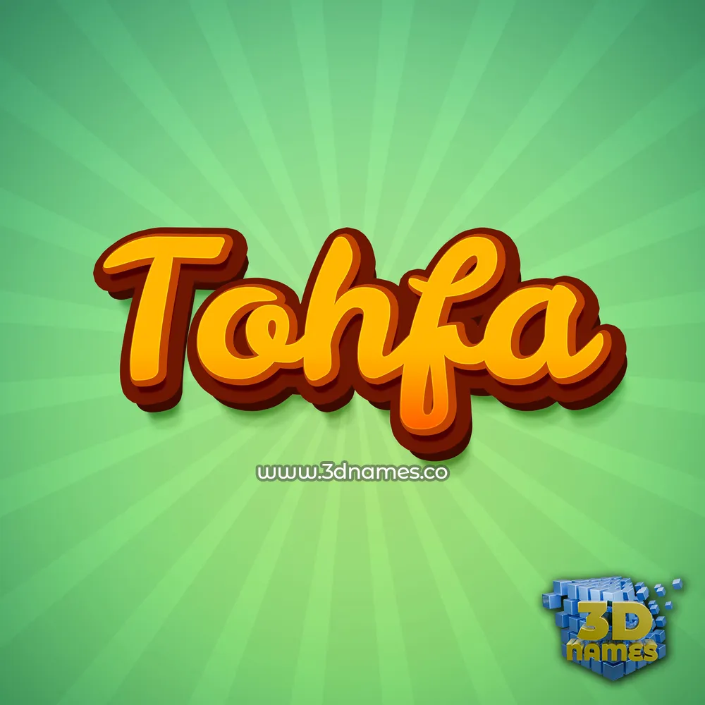 tohfa in Green Rays style - 3D name wallpaper