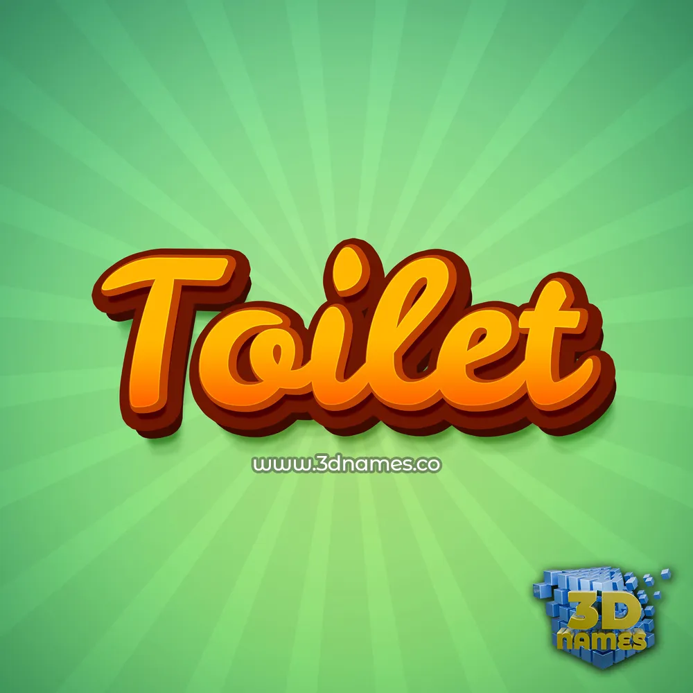 toilet in Green Rays style - 3D name wallpaper