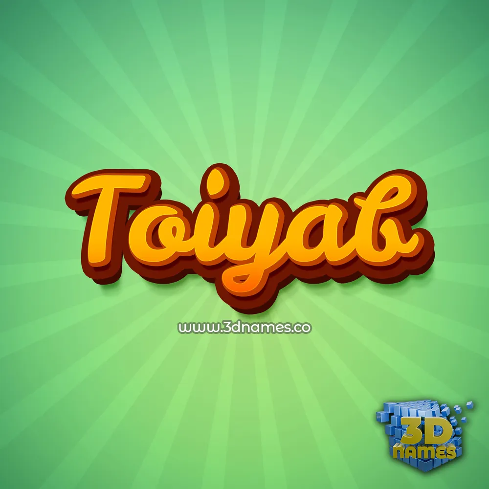 toiyab in Green Rays style - 3D name wallpaper