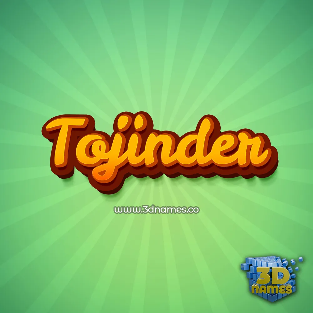 tojinder in Green Rays style - 3D name wallpaper