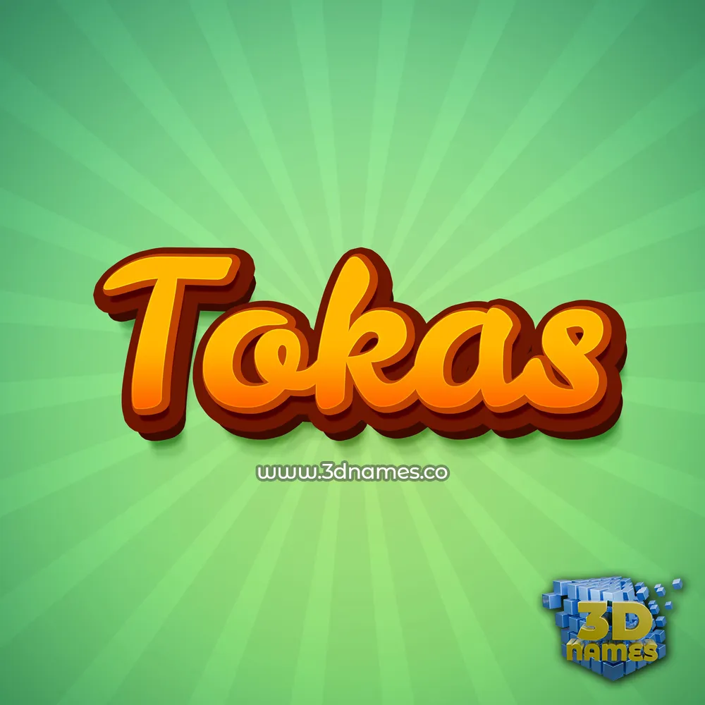 tokas in Green Rays style - 3D name wallpaper