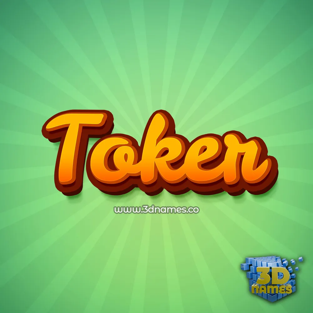toker in Green Rays style - 3D name wallpaper