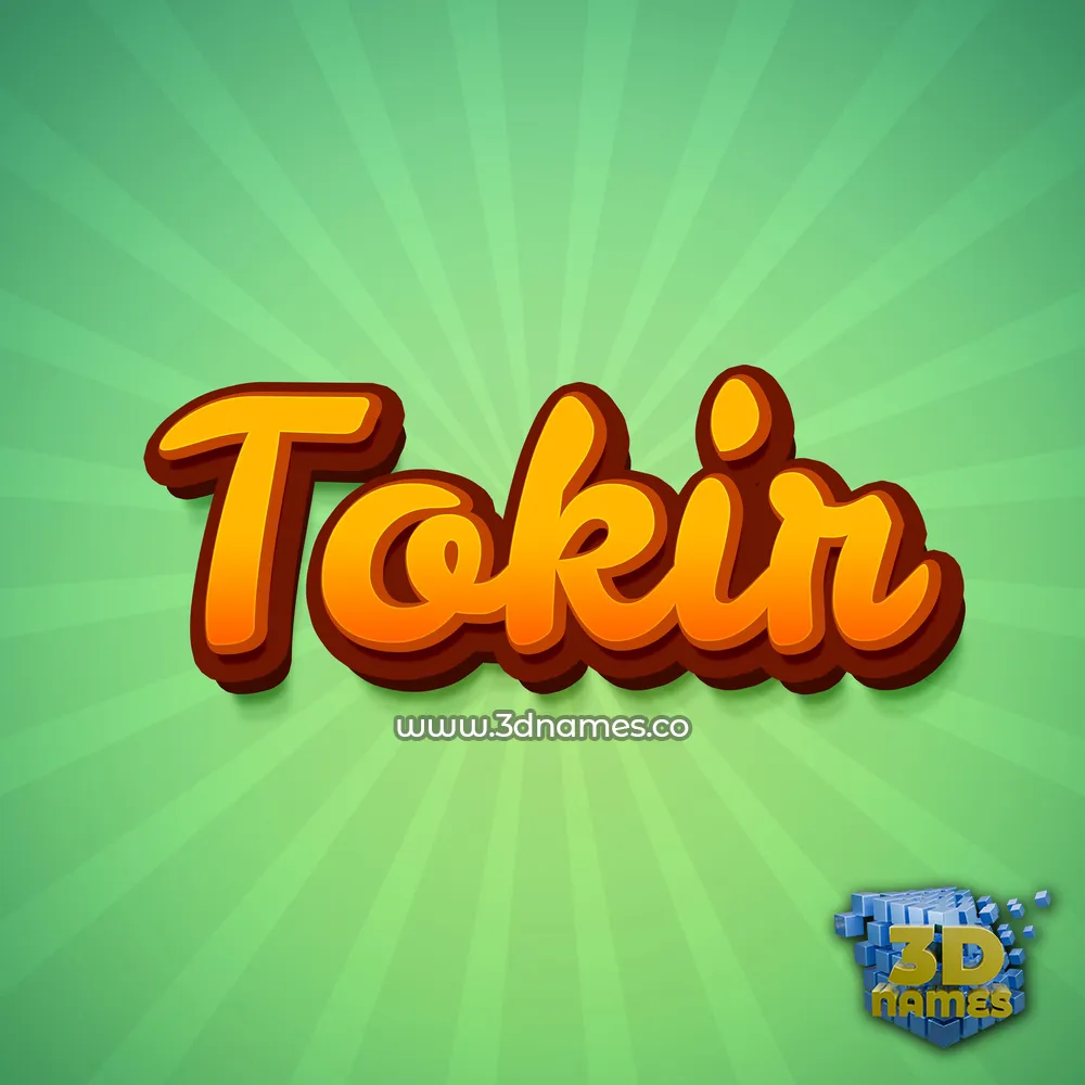 tokir in Green Rays style - 3D name wallpaper