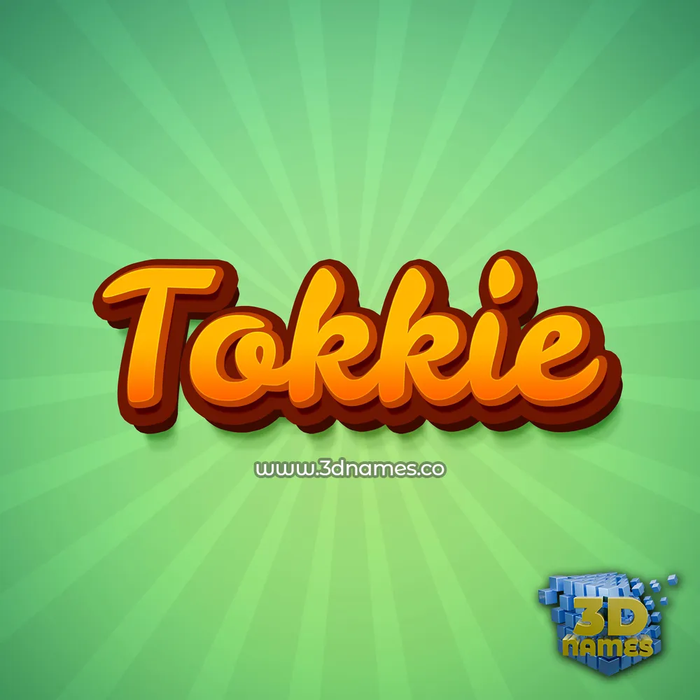 tokkie in Green Rays style - 3D name wallpaper