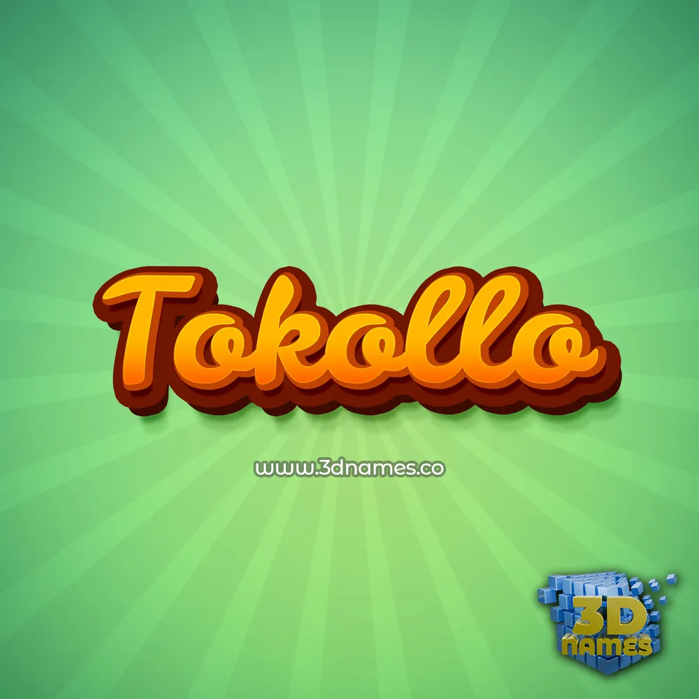 tokollo in Green Rays style - 3D name wallpaper