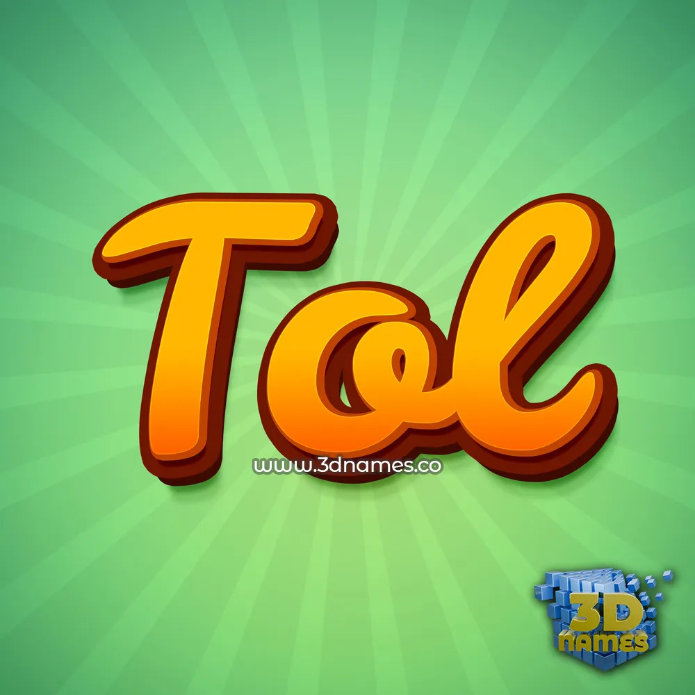tol in Green Rays style - 3D name wallpaper