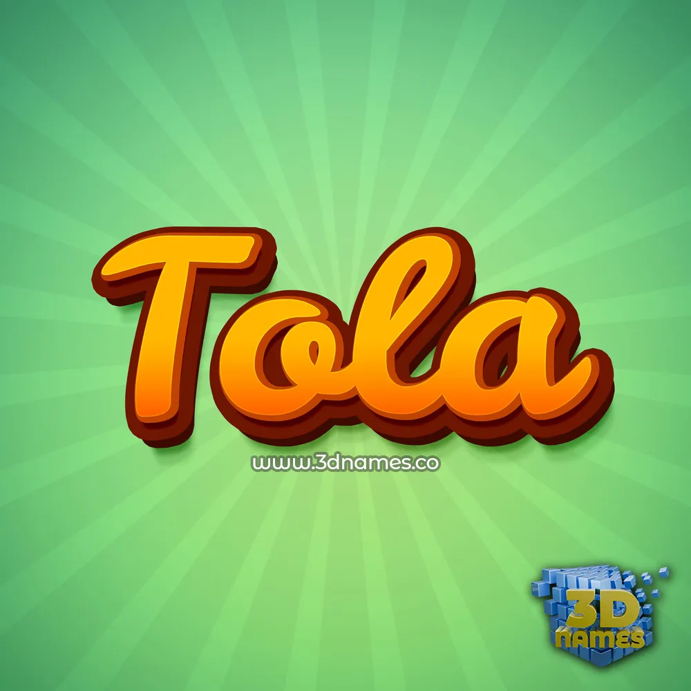 tola in Green Rays style - 3D name wallpaper
