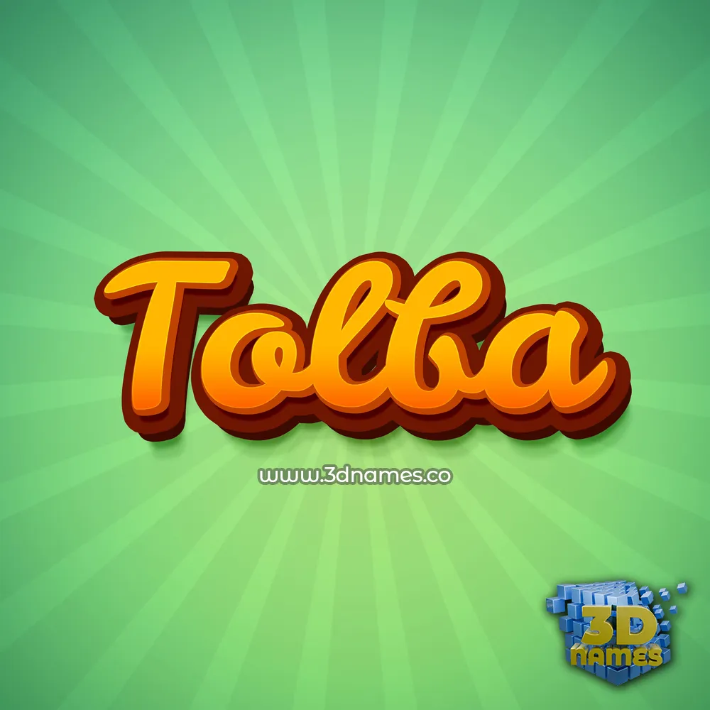 tolba in Green Rays style - 3D name wallpaper
