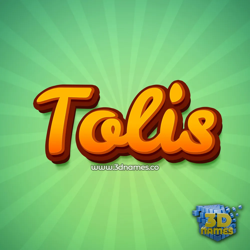 tolis in Green Rays style - 3D name wallpaper