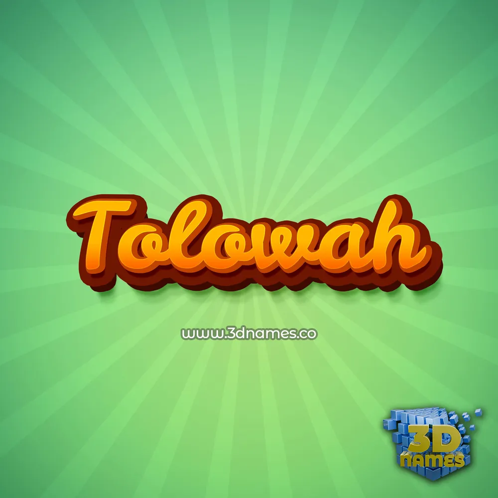 tolowah in Green Rays style - 3D name wallpaper