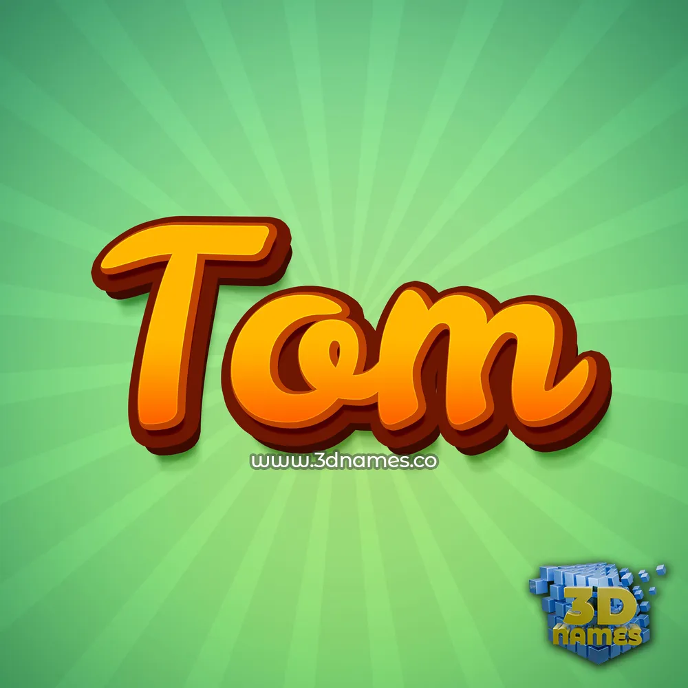 tom in Green Rays style - 3D name wallpaper