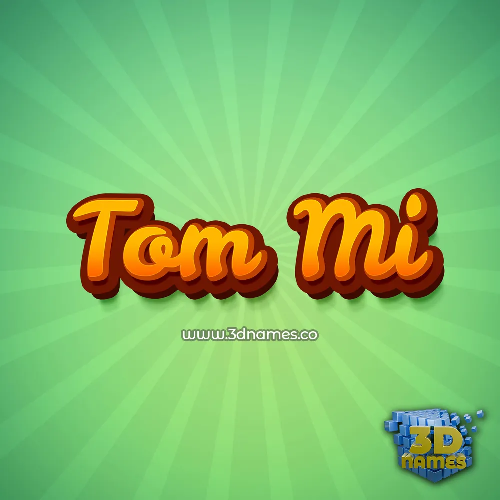 tom mi in Green Rays style - 3D name wallpaper