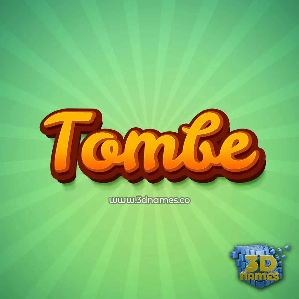 tombe in Green Rays style - 3D name wallpaper