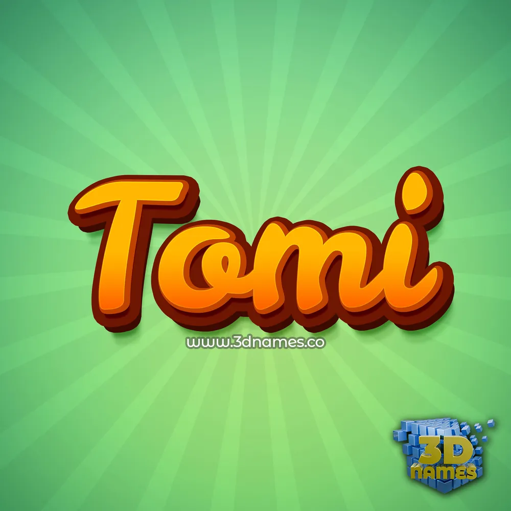 tomi in Green Rays style - 3D name wallpaper