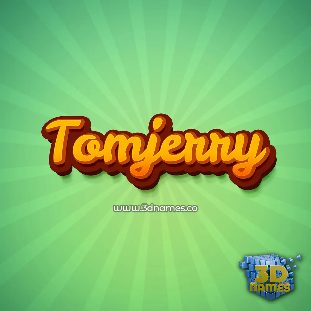 tomjerry in Green Rays style - 3D name wallpaper