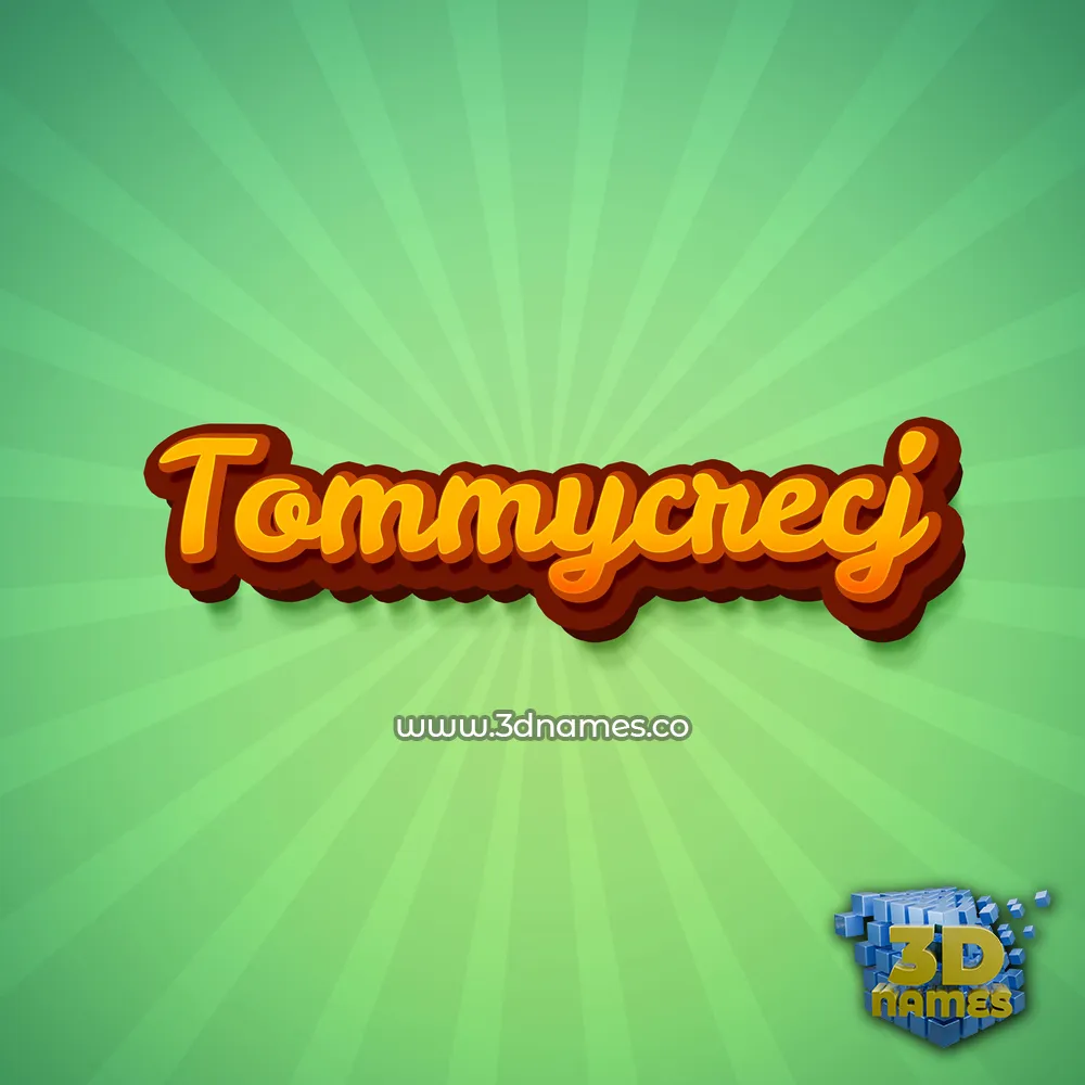 tommycrecj in Green Rays style - 3D name wallpaper