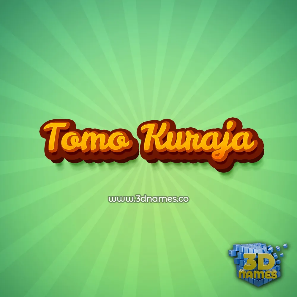 tomo kuraja in Green Rays style - 3D name wallpaper