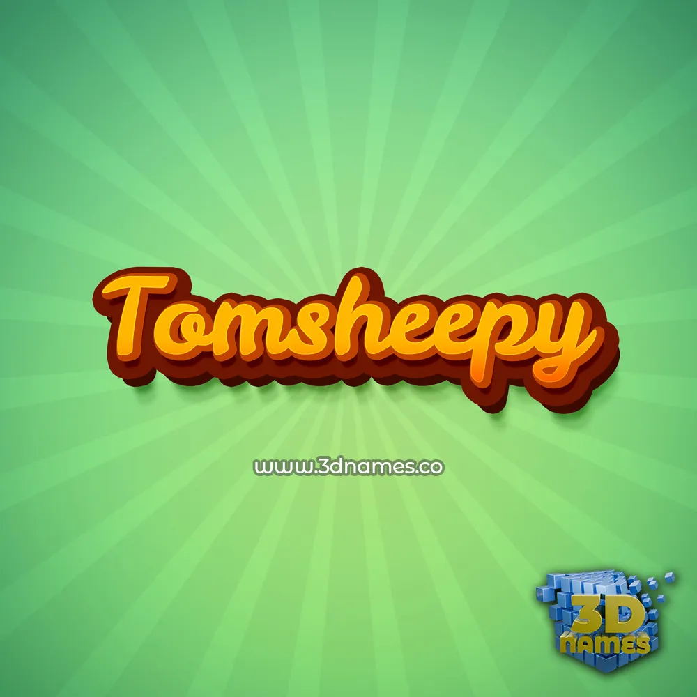 tomsheepy in Green Rays style - 3D name wallpaper