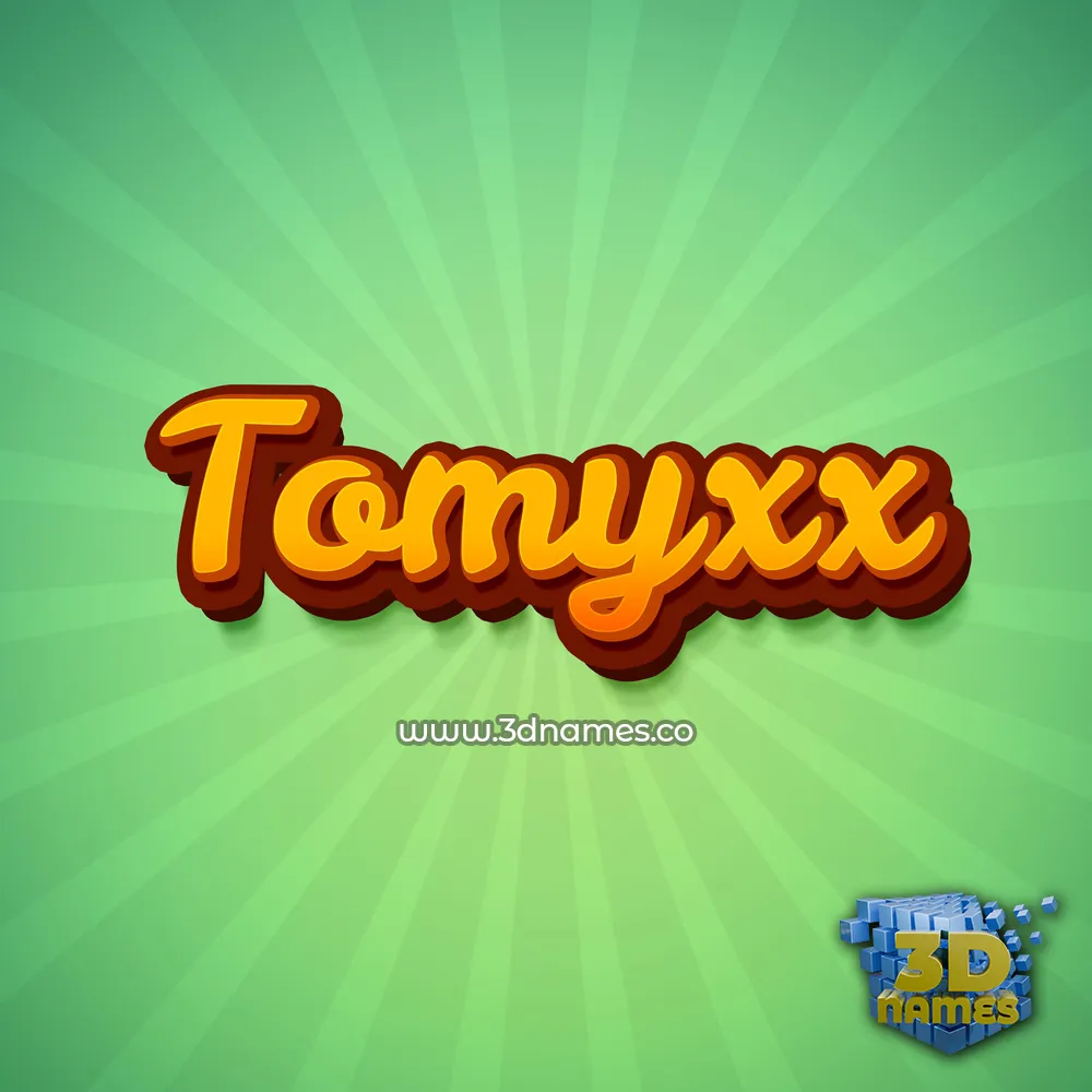 tomyxx in Green Rays style - 3D name wallpaper