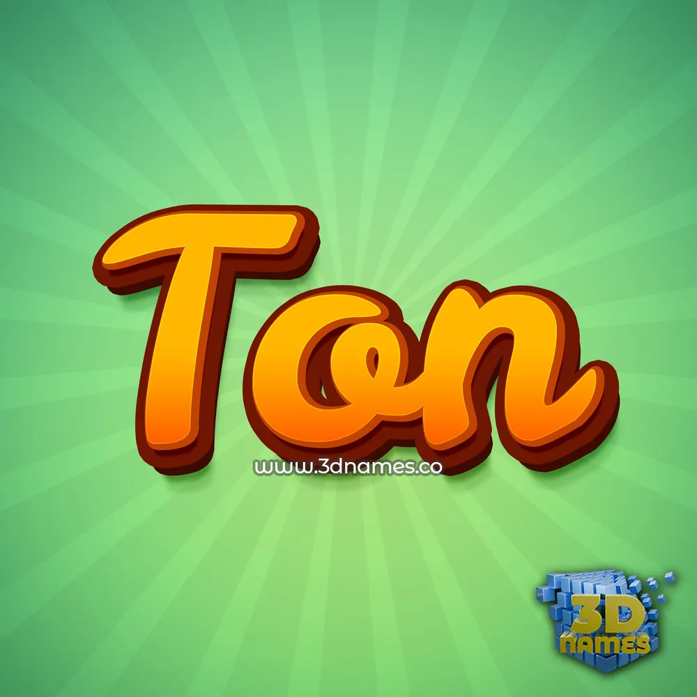 ton in Green Rays style - 3D name wallpaper