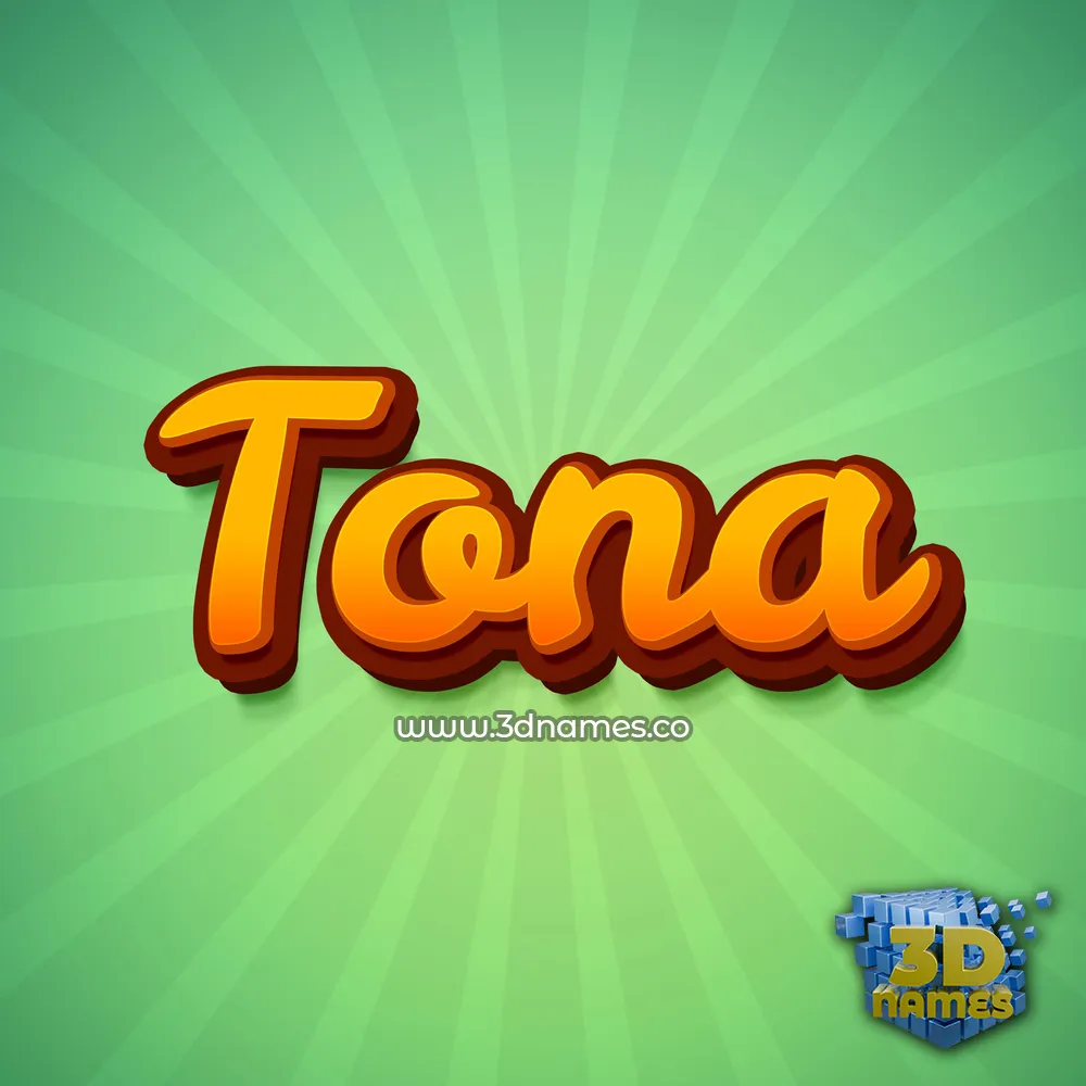 tona in Green Rays style - 3D name wallpaper