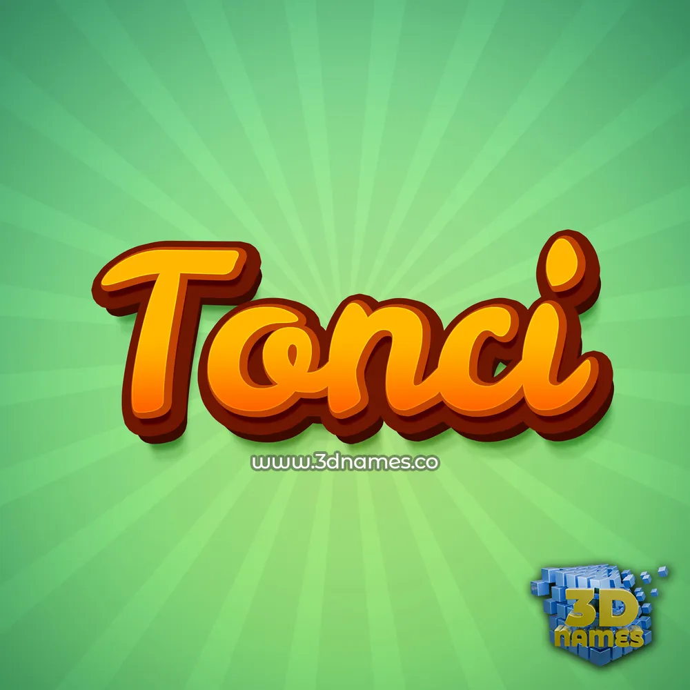tonci in Green Rays style - 3D name wallpaper