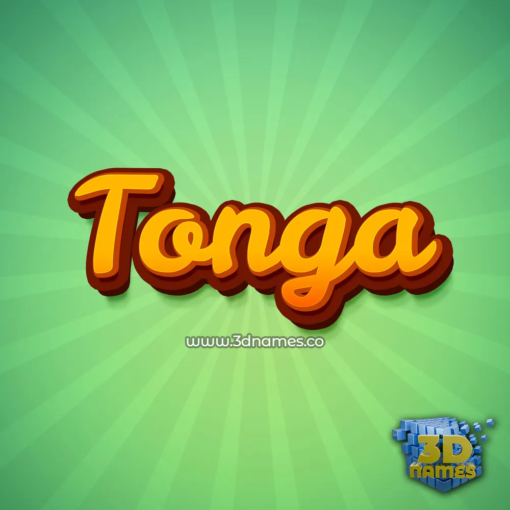tonga in Green Rays style - 3D name wallpaper