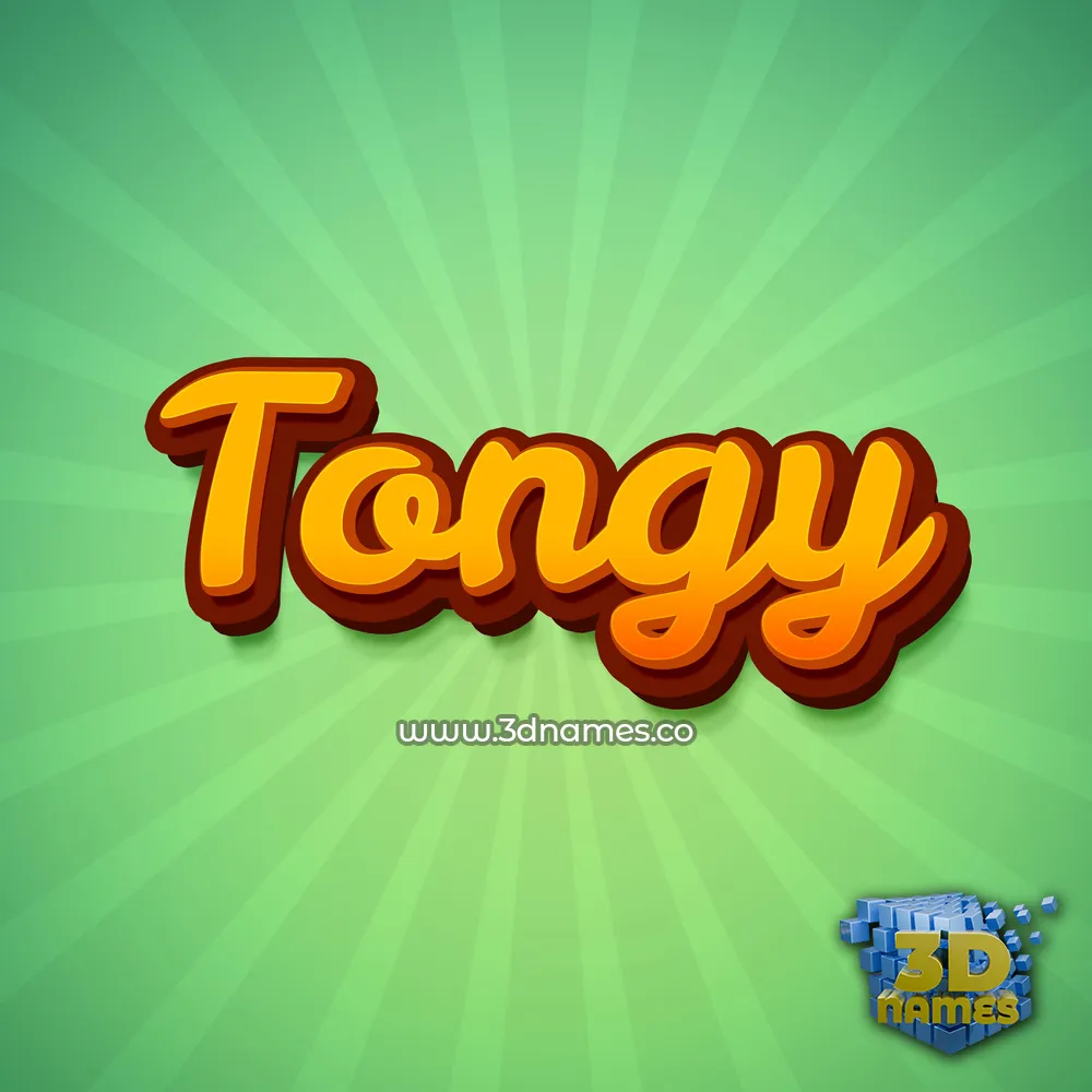 tongy in Green Rays style - 3D name wallpaper