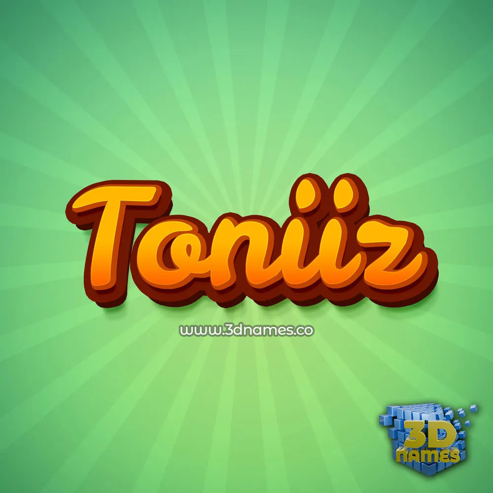 toniiz in Green Rays style - 3D name wallpaper