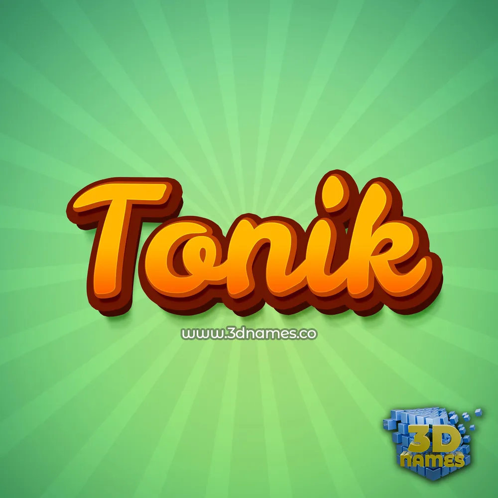 tonik in Green Rays style - 3D name wallpaper