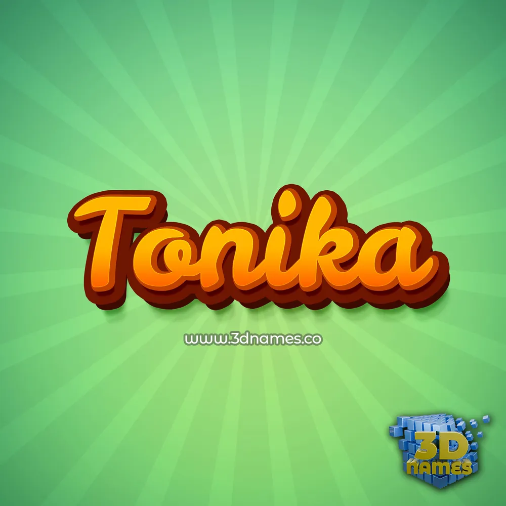 tonika in Green Rays style - 3D name wallpaper