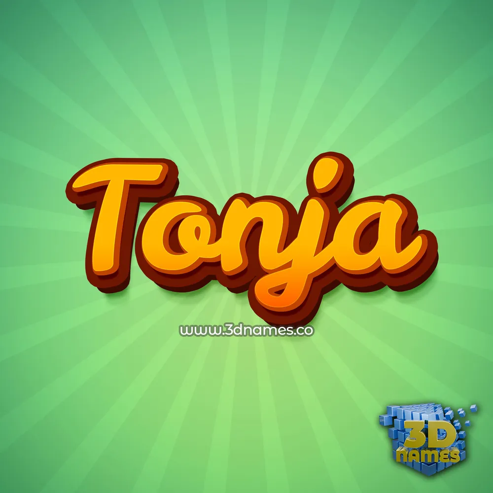 tonja in Green Rays style - 3D name wallpaper