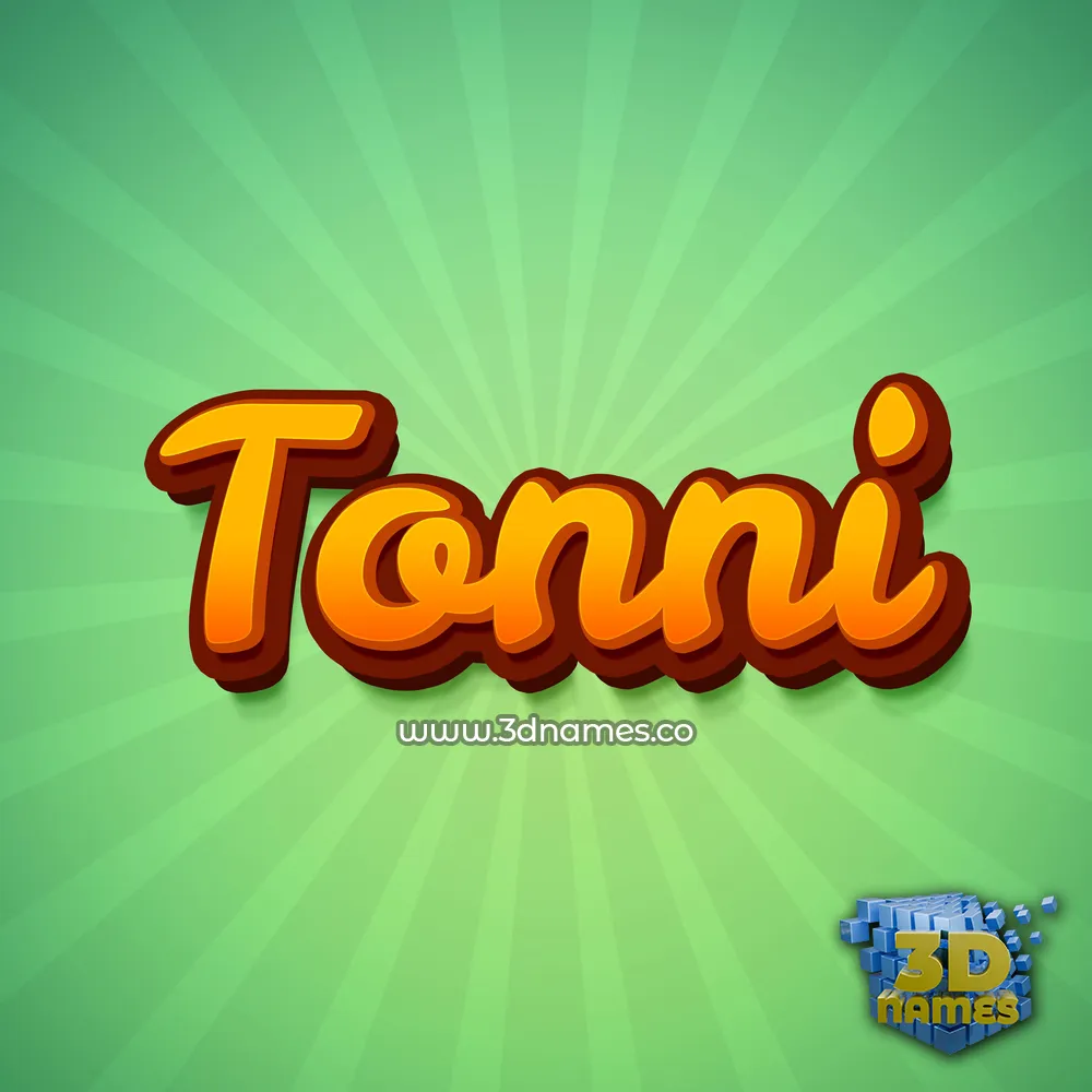 tonni in Green Rays style - 3D name wallpaper