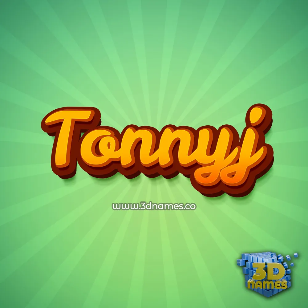 tonnyj in Green Rays style - 3D name wallpaper