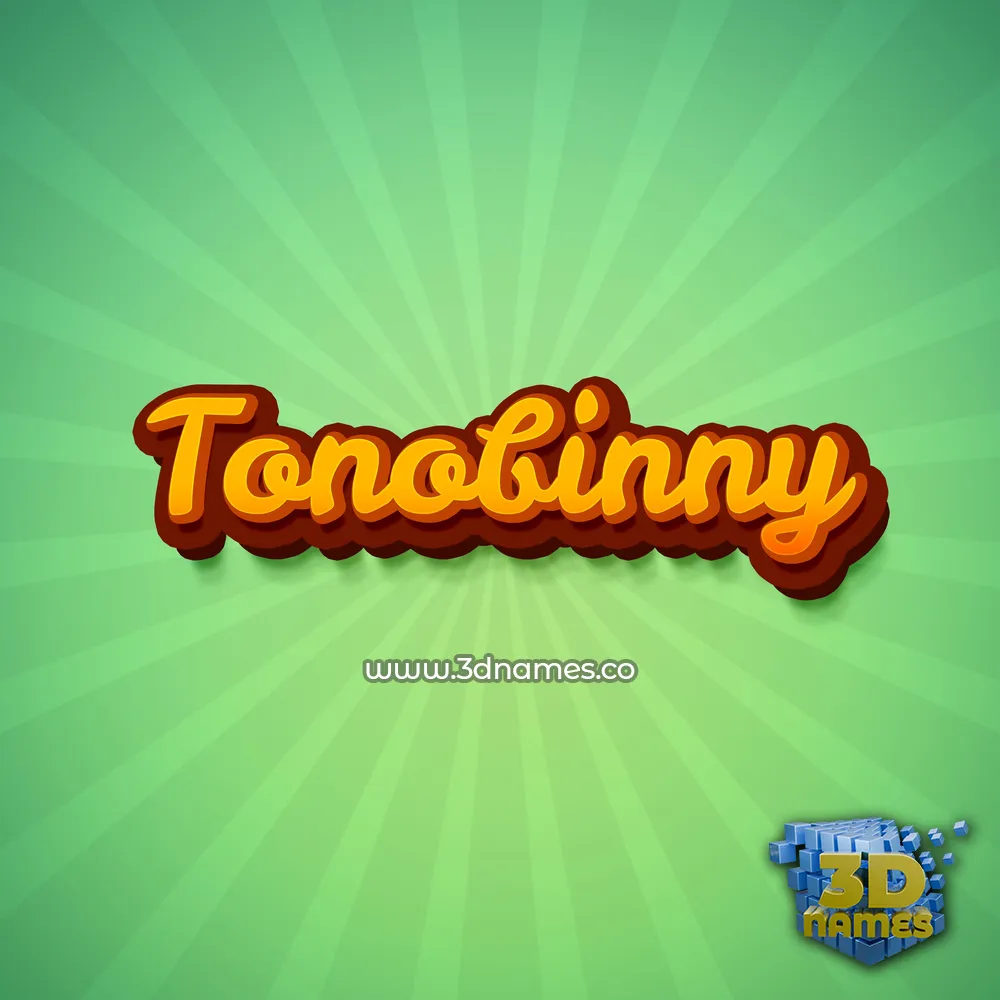 tonobinny in Green Rays style - 3D name wallpaper