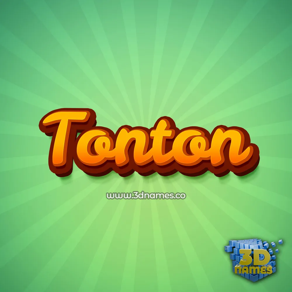 tonton in Green Rays style - 3D name wallpaper