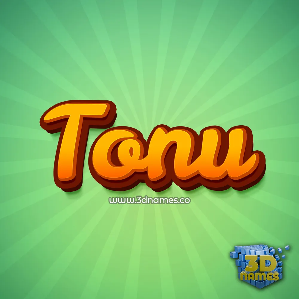 tonu in Green Rays style - 3D name wallpaper